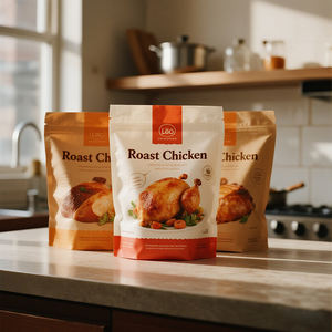 Sacs personnalisés anti-graisse pour volaille, dinde, canard, poulet <span class=keywords><strong>grill</strong></span>é, sacs à fermeture éclair pour <span class=keywords><strong>micro</strong></span>-ondes en feuille d'aluminium kraft pour poulet rôti - Product Image 3