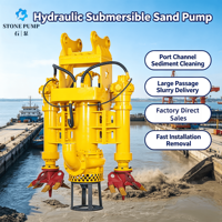 Pompa Pasir Hidrolik Submersible Krom Tinggi, Pompa Hisap Pasir Bertenaga Hidrolik Aliran Besar untuk Pembersihan Sedimen Saluran Pelabuhan