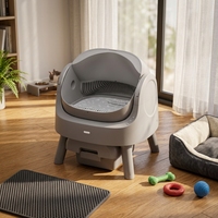 PetPivot AutoScooper 11 Bac à litière automatique pour chat avec plusieurs capteurs de sécurité infrarouges, grand espace intérieur confortable pour le chat