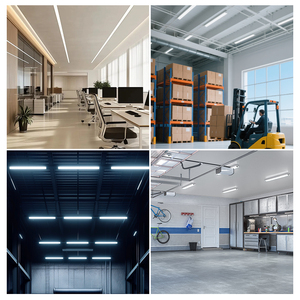 Le magasin mené carré industriel de lumière de Batten de 2ft 4ft pour le bureau allumant l'atelier élevé de baie de 36W 48W 72W a mené des lumières linéaires de bande - Product Image 5