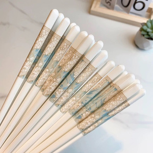 Palillos de Cerámica, 10 Pares, Diseño Floral, Antideslizantes, Resistentes a Altas Temperaturas, Uso Doméstico y Comercial - Product Image 1