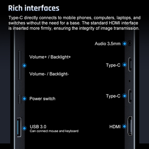 13.3 inch thứ hai Sreen 4K màn hình di động cổng USB OLED màn hình cảm ứng màn hình với cảm ứng điện dung - Product Image 6