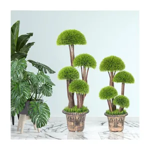 PZ-3-138/191 Manufacturer Grass Cypress Branch Green Leaf Tree with Pot Big Artificial Plant for Outdoor Decoration