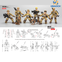 1 paquet de figurines militaires en blister, soldats des forces spéciales avec armes, jouet d'assemblage en plastique DIY, jouet d'armée STEM, cadeau pour enfants