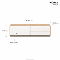 Meuble TV moderne NORYA, console multimédia, couleur blanche, pour salon, meuble en bois, meuble de rangement