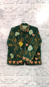 Veste universitaire personnalisée en velours tissé brodé, coton écologique respirant, design floral vintage pour femme, automne-hiver - Product Image 4