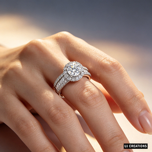 Anillo de Boda Personalizado de Plata Chapada en Oro de 14K con Diamante Redondo de 2.00 Quilates, Cultivado en Laboratorio, Corte Brillante, Calidad VVS-VS, para Fiesta - Product Image 2