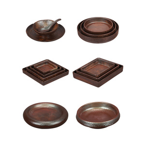 Service de table en mélamine série Montagne et Sauvage, rond, couleur unie, pour fondue et viande grillée, usage quotidien - Product Image 5