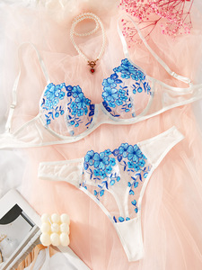 Nouvelle lingerie sexy pour femmes, très vendue, broderie florale, ensemble de lingerie deux pièces, vêtements pour femmes - Product Image 4