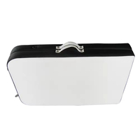 Table de massage professionnelle en cuir et aluminium réglable en hauteur, lit de spa pliable pour le corps