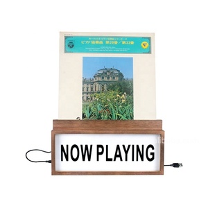 Produits en promotion 2020 : Présentoir en bois pour disques vinyles avec support de platine et éclairage LED, support LED '<span class=keywords><strong>Now</strong></span> <span class=keywords><strong>Playing</strong></span>' - Product Image 5