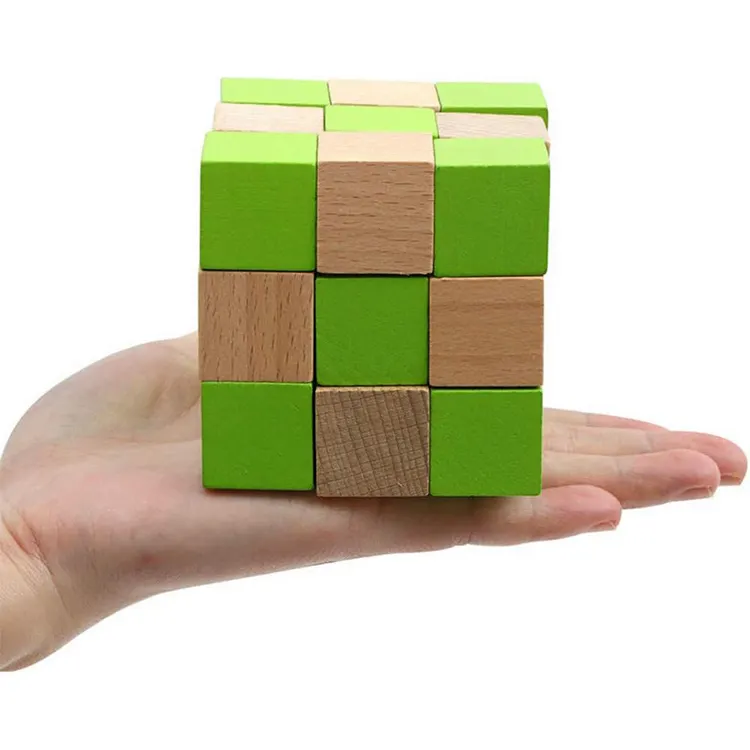 IQ Brain Teaser Wooden Cube 3D Puzzles Toy for Adults Children Educational Toy Magic Cube Kong Ming SUO Luban Lock
