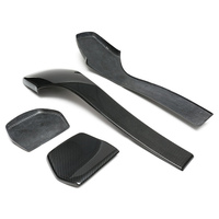Kit aérodynamique automobile quatre pièces en fibre de carbone sergé brillant, design personnalisé, panneaux de garniture extérieure incurvés
