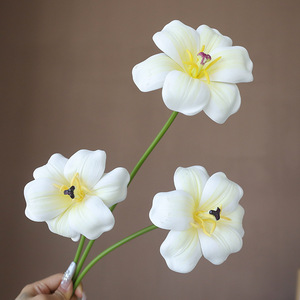 Fleur de tulipe artificielle Ruilisi, blanc, violet clair, rouge, marron, café, rose, orange, jaune, blanc laiteux, toucher réel, décoration de mariage et de la maison - Product Image 4