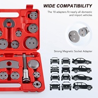 Kit de rétraction d'étriers de frein universels 22 pièces et ensemble d'outils de compression en acier à haute teneur en carbone pour la réparation de carrosserie automobile avec embouts souples