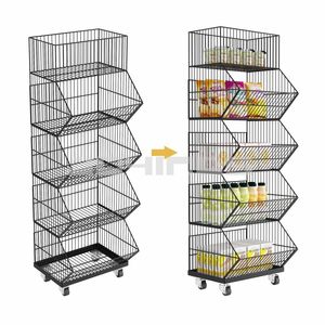 <strong>High</strong> <strong>Quality</strong> Black Metal <strong>Wire</strong> <strong>Display</strong> Stand Independent Grid Panel Merchandise <strong>Rack</strong> for Supermarket Store Use - Product Image 3