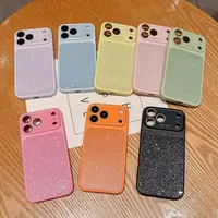 Coque de téléphone scintillante à paillettes Bling pour iPhone 17 16 15 14 13 12 ProMax, protection d'objectif en cristal, antichoc, couleur bonbon