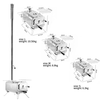 Poêle à bois de camping pliable en acier inoxydable portable pour l'extérieur, poêle à bois pour sauna, poêle à bois pour tente