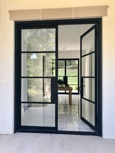 External Heritage <span class=keywords><strong>Puertas</strong></span> francesas <span class=keywords><strong>Puertas</strong></span> de patio de <span class=keywords><strong>aluminio</strong></span> de vidrio aislado con aspecto de acero Buen precio de fábrica de Foshan - Product Image 6