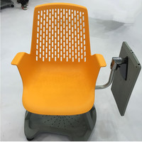 Chaise de formation, chaise de réunion avec tablette pour ordinateur portable pliable ; mobilier scolaire, chaise de conférence avec roulettes