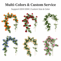 Guirlande de roses artificielles pliable de 1,75 m avec fleurs de roses et feuilles vertes pour arche de mariage, mur de fond, décoration florale suspendue pour fenêtre de maison