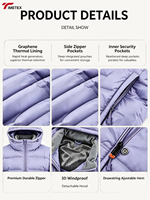Veste matelassée ultra-légère et compressible TIMETEX pour femme, 90 % duvet de canard blanc, avec capuche, chaude pour l'hiver, vente en gros OEM