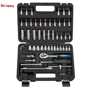 Juego de Llaves de Trinquete Rotatorias <span class=keywords><strong>Behappy</strong></span> de 150 Piezas, 1/2, 3/8, 1/4 Pulgadas, con 24 Dientes, en Caja de Herramientas - Product Image 2