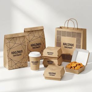 FSC Certified Customization Greaseproof Burger Box French Fry Box Fast Food Packaging Set Disposable Paper <b>Bag</b> for Takeaway - Product Image 3