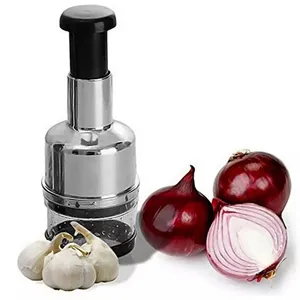 Alat pemotong makanan tekan tangan, aksesoris dapur pencincang bawang putih kacang bawang putih Manual buah sayuran