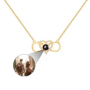 Модные ювелирные изделия ожерелья персонализированные пользовательские фото проекционное ожерелье 100 язык Любовь Вы Сердце ожерелья для женщин gilr