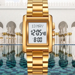 Montre de prière Azhan 2026 pour homme, montre rectangulaire en alliage, étanche, avec direction de la Qibla - Product Image 3