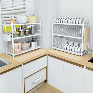 Escurridor de vajilla de 3 niveles, escurridor de vajilla de acero inoxidable, organizador de cocina - Product Image 4