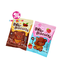 Snack classique biscuits croustillants petits bonbons en forme d'ours lait fraise chocolat confiture centre rempli Biscuit