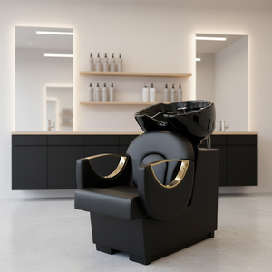 Juego de Muebles para Salón de Belleza Black Gold, Lavabo para Peluquería, Equipo de Peluquería, Silla de Estilismo, Lavacabezas - Product Image 3