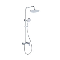 Système de douche pluie moderne chromé à 3 fonctions avec jet, fonction pause douce, massage, mitigeur de bain, barre coulissante, pour hôtels et appartements, en laiton durable