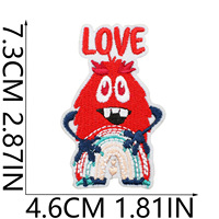 Patchs brodés thermocollants Little Monster & Rainbow Cartoon pour vêtements, sacs et ordinateurs de couple