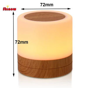 Lampe de chevet tactile RGB en bois avec capteur, port de charge USB rapide, 3 niveaux de luminosité réglables pour chambre/bureau - Product Image 6