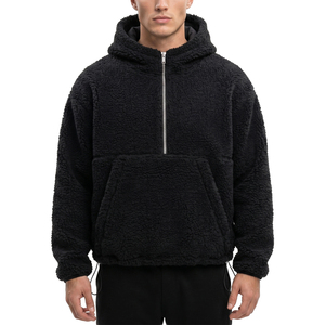 <span class=keywords><strong>Felpa</strong></span> con cappuccio oversize da uomo TOPSHOW personalizzata, calda invernale, in pile Sherpa, con mezza zip, effetto <span class=keywords><strong>Teddy</strong></span>, con coulisse - Product Image 2