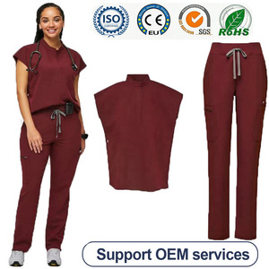 Conjuntos de Uniformes Médicos de Spandex Personalizables en Tallas Pequeñas/Regulares/Grandes, Elásticos y Suaves, Uniformes de Enfermería para Hospital, Venta al Por Mayor - Product Image 1