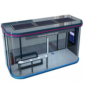 Parada de Autobús Inteligente con Energía Solar, Climatizada, con Asientos, Pantalla LCD, Caja de Luz Publicitaria y Estación de Carga USB - Product Image 1