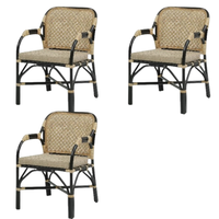 Fauteuil d'extérieur Boneto en rotin naturel artisanal, style asiatique, pour jardin, bistrot, hôtel, appartement