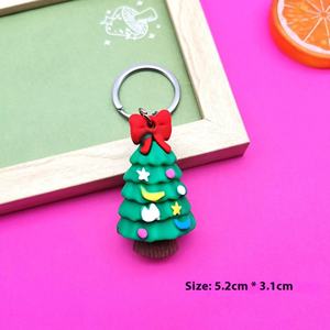 Porte-clés de la série Père Noël de dessin animé, pendentif créatif en PVC souple, idéal pour les fêtes, petit cadeau, type mousqueton - Product Image 4