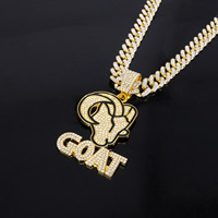 Pendentif unisexe en pierre naturelle style européen et américain, motif chèvre, plaqué or, pour rappeur, hip-hop, punk, mode, breloques