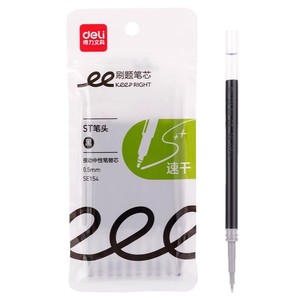 Deli <b>Pen</b> <b>Refill</b> Se154 0.5Mm St Tip Black Quick Dry For Student Writing Office Use - Product Image 5