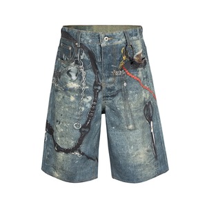 Pantaloncini da Uomo in Denim 100% Cotone con Stampa Effetto Stone, Design Personalizzato, Nuovi, Traspiranti, Lavati, di Alta Qualità - Product Image 6