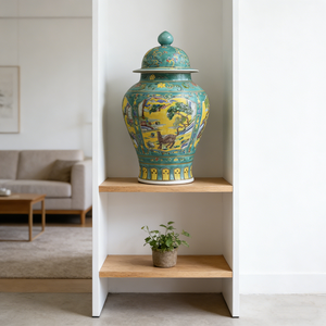 Jarrón Oriental Verde Qing Kangxi con Figura de General Songhe, Colección de Tesoros, Porcelana Antigua, Antigüedades - Product Image 3