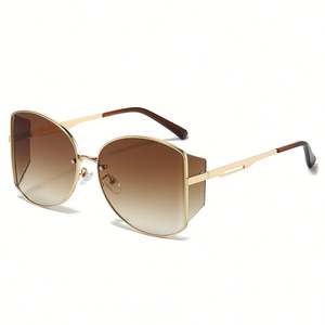 Lunettes de soleil surdimensionnées pour femmes avec logo personnalisé 2025, monture en alliage de haute qualité, protection UV400, branches métalliques, idéales pour la conduite - Product Image 3