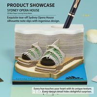Bloc-notes modèle Landmark, souvenir de voyage d'Australie, décoration de bureau, bloc-notes créatif 3D en papier découpé représentant la Mégaphone de Sydney