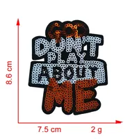 Patch thermocollant brodé de sequins coloré 'God Don't Play About Me' pour sweats à capuche, chapeaux et sacs