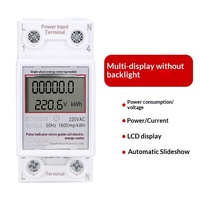 Meter Listrik Rumah Tangga RUNDE Satu Fasa Tipe Rel 220V 2P Meter Energi Elektronik Multifungsi (Akurasi 0.5% + 2)